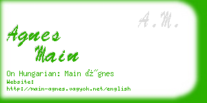 agnes main business card